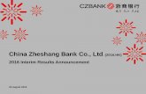 China Zheshang Bank Co., Ltd . (2016.HK) · PDF fileThis document is prepared by China Zheshang Bank Co., Ltd. (the “Bank”) without independent verification. The information herein