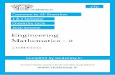 Engineering Mathematics - 2 · PDF fileEquations of first order and higher degree (p-y-x equations), Equations solvable for p, y, x. General and singular solutions, Clarauit’s equation