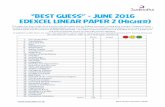 “BEST GUESS” - JUNE 2016 EDEXCEL LINEAR PAPER 2 … paper 2 higher best... · Best Guess Summer 2016 “BEST GUESS” - JUNE 2016 EDEXCEL LINEAR PAPER 2 (Higher) This paper has