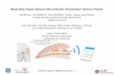 Wearable Paper-Based Microfluidic Biomarker Sensor · PDF fileWearable Paper-Based Microfluidic Biomarker Sensor Patch ... Demonstrated Orexin A biomarker sensors based on ... of Air