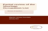 Partial review of the Shortage Occupation List - gov.uk · PDF fileContents Chairman’s Foreword ..... 1 The Migration Advisory Committee