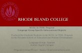 Rhode Island College - RITELLritell.org/Resources/Documents/language project/Spanish 1.pdf · Rhode Island College M.Ed. In TESL Program Language Group Specific Informational Reports