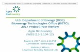 U.S. Department of Energy (DOE) Bioenergy Technologies ... · PDF fileBioenergy Technologies Office (BETO) 2017 Project Peer ... Corey Hudson, Ryan Davis. Nathan ... Blake Simmons,