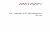 HDD Compatible List for Hikvision DVR/ · PDF fileST3500641SV all ST500DM002 all WD Capacity HDD Model DVR Firmware 4T WD40EURX all 2014.1.21 WD40PURX all 2014.4.7 3T WD30EURX all