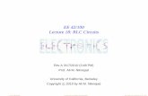 EE 42/100 Lecture 18: RLC Circuits ELECTRONICSee100/su10/pdf/lect18ann.pdf · RLC Circuits • The RLC circuit circuit is one of the most important and fundamental circuits. As we