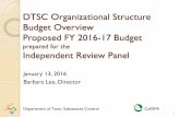 DTSC Organizational Structure Budget Overview Proposed · PDF file13.01.2014 · Department of Toxic Substances Control Cal/EPA 1 DTSC Organizational Structure Budget Overview Proposed