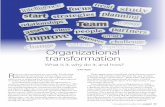 organizational transformation - · PDF fileformation process, the organization will have ... Once the organizational transformation program is ... development process to manage continual