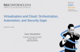 Virtualization and Cloud: Orchestration, Automation, · PDF fileVirtualization and Cloud: Orchestration, Automation, and Security Gaps . ... Dave Shackleford . Founder & Principal