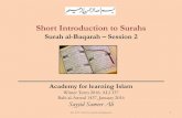 Short Introduction to Surahs: Surah al-Baqarah ALI 337 ... · PDF fileShort Introduction to Surahs Surah al-Baqarah ... Also recommended to recite Ayat al-Kursi in sajdah, and in the