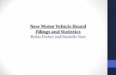 New Motor Vehicle Board Filings and Statistics -  · PDF fileNew Motor Vehicle Board Filings and Statistics Robin Parker and Danielle Vare