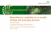 Biorefinery viability in a world of low oil and gas prices Browne_0.pdf · Biorefinery viability in a world ... Cumene p-Xylene Iso-butylene Butadiene Styrene Adipic acid ... Conversion
