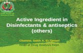 Antiseptics & Disinfectants - dnntest.iugaza.edu.psdnntest.iugaza.edu.ps/Portals/133/أ.صالح الطويل.pdf · Active Ingredient in Disinfectants & antiseptics (others) Chemist.