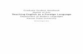 Graduate Student Handbook Master of Arts Teaching · PDF fileGraduate Student Handbook Master of Arts Teaching English as a ... Final requirement ... faculty members visited Kabul
