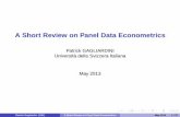 A Short Review on Panel Data Econometricspeople.stern.nyu.edu/wgreene/Lugano2013/pg/PanelData2013.pdf · 1. FIXED AND RANDOM EFFECTS IN LINEAR PANEL DATA MODELS Patrick Gagliardini