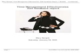 Time Management Effectiveness Self feedback · PDF fileTime Management Effectiveness Self feedback report Mary Sample Saturday, January 26, 2002 Mary Sample, Time Management Effectiveness-