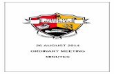 26 AUGUST 2014 ORDINARY MEETING MINUTES - Shire · PDF fileOrdinary Council Meeting Minutes 26 August 2014 ... The proposal entails a ‘Juniors ... Sunday 7th September 2014, from