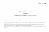 2014 Mathematics Higher Finalised Marking · PDF fileGeneral Comments These marking instructions are for use with the 2014 Higher Mathematics Examination. ... paper and these marking
