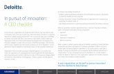 In pursuit of innovation: A CEO checklist · PDF fileWhat are key elements of a successful innovation program? Innovation is not just about developing new products and services. It