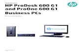 HP ProDesk 600 G1 and ProOne 600 G1 Business PCs - · PDF fileAn optional solid-state hybrid drive1 ... 21 Up to 1TB SATA hard drive; up to 500GB self-encrypting solid state ... HP