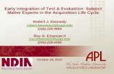 Early Integration of T&E SMEs in the Acquisition Life Cycle · PDF fileAgenda What is Test & Evaluation (T&E)? Current T&E Execution Envisioned T&E Execution Achieving Better Integration
