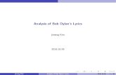 Analysis of Bob Dylan's Lyrics - DONGGUKdatamining.dongguk.ac.kr/.../bob_dylan_songs3.pdf · Analysis of Bob Dylan’s Lyrics jinseogKim 2016-10-26 jinseog Kim Analysis of Bob Dylan’s