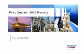 First Quarter 2015 Results - · PDF file1Q 2015 Subsea Key Elements First Quarter 2015 Results Adjusted Revenue Adjusted Operating Income(1) € million 5 Overall group vessel utilization