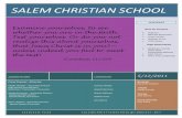 SALEM CHRISTIAN SCHOOL - homeschool-life.com · PDF fileDiplomas / Transcripts / Counselor Angela Bonomo Sandy ... Bible Bee is being co-sponsored by Perry Hall Baptist Church and