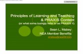 Principles of Learning and Teaching & PRAXIS · PDF filePrinciples of Learning and Teaching & PRAXIS Content ... Assesses BASIC skills in reading, ... Principles of Learning & Teaching