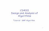 CS4311 Design and Analysis of Algorithmswkhon/algo08-tutorials/tutorial-kmp.pdf · Design and Analysis of Algorithms Tutorial: KMP Algorithm. 2 About this tutorial •Introduce String
