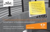 Continuing Education Programmes (CEP) · PDF fileContinuing Education Programmes (CEP) ... THE DEPARTMENT OF BUSINESS MANAGEMENT Continuing Education Programmes ... Management Accounting