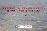 Exploring X-ray and radio connection of type 1 AGN up to z ~ 2 · PDF fileExploring X-ray and radio connection of type 1 AGN up to z ~ 2.3 L. Ballo F.J. H.Heras, X. Barcons, F.J. Carrera