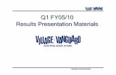 Q1 FY05/10 Results Presentation Materials · PDF file©Village Vanguard corporation, All rights reserved. Any current plans, forecasts, strategy projections, expressions of confidence
