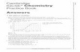 Cambridge IGCSE Chemistry Practice Book - · PDF file1 Hodder Stoughton Ltd 2012 Cambridge ANSWERS IGCSE® Chemistry Practice Book Answers 1 All about matter 1 (a) A condensation,