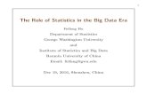 The Role of Statistics in the Big Data Era - sribd.cn · PDF fileThe Role of Statistics in the Big Data Era ... Statistics and Actuarial Science, University of Waterloo, ... wellness