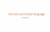 Animals and human language - · PDF fileAnimals and human language Phuong Dang. Properties of human language •Displacement: ... (Japanese), chien (French), chó (Vietnamese) Properties