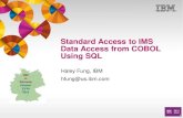 Standard Access to IMS Data Access from COBOL Using SQL · PDF fileStandard Access to IMS Data Access from COBOL Using SQL ... Sample COBOL SQL ... CICS and DB2 SP are not supported