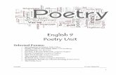 9th Grade English Poetry Unit - · PDF filePoetry Unit Selected Poems: ... The trombone pony neighs and the tuba jackass snorts. The banjo tickles and titters too awful. The chippies