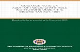 GUIDANCE NOTE ON AUDIT OF PUBLIC CHARITABLE · PDF fileGUIDANCE NOTE ON AUDIT OF PUBLIC CHARITABLE INSTITUTIONS UNDER THE INCOME-TAX ACT, 1961 [Based on the law as amended by the Finance