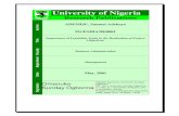 University of Nigeria of Feasibility Study... · University of Nigeria ... Table of contents CHAPTER ONE Introduction ... The first positive step in business planning is feasibility