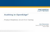 Product Readiness 10.1A FCS Training - · PDF fileAuditing in OpenEdge® Product Readiness 10.1A FCS Training ... Getting started ... Getting Started Connect to database as the DBA