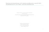 Determination of antioxidants and UV- stabilizers in the …777035/FULLTEXT01.pdf · 1 Determination of antioxidants and UV-stabilizers in the environment Master Thesis in Environmental