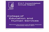 College of Education and Human · PDF fileAnnual Report College of Education and Human ... All of the students who completed a school counseling internship ... College of Education