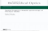 Spatial frequency domain spectroscopy of two layer media · PDF fileJournal of Biomedical Optics 16(10), 107005 (October 2011) Spatial frequency domain spectroscopy of two layer media