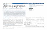 The Efficacy of Cryotherapy for Improving Functional ... · PDF filepain, reaction to treatment, and readiness to weight bear were kept by each subject. Seven days after initial treatment