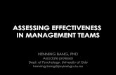 ASSESSING EFFECTIVENESS IN MANAGEMENT TEAMS · PDF fileASSESSING EFFECTIVENESS IN MANAGEMENT TEAMS . THE PROBLEM . Management Teams – and ... effective management teams Management