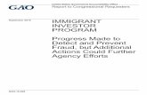 GAO-16-828, IMMIGRANT INVESTOR PROGRAM: · PDF fileIn its review of a nongeneralizable selection of files associated with EB-5 program regional ... from its regional-center ... new