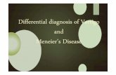Differential diagnosis of Vertigo and Meneier’s Disease lectures/ENT/Differential diagnosis of... · History taking.. o Does the pt have vertigo? o What happened the first time