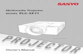 Multimedia Projector MODEL PLC- · PDF fileMultimedia Projector MODEL PLC-XF71 Owner’s Manual Projection lens is optional