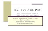 802.11 a/g OFDM PHY - · PDF file802.11 a/g OFDM PHY 802.11 wireless networks, chapter 11 OFDM wireless LANs, part of chapter 3 S-72.333, Postgraduate Course in Radio Communications