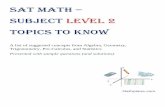 SAT MATH Subject Level 2 Topics to know - The Math Planemathplane.com/.../assets/docs/SAT_math_subject_level_2_topics_to... · SAT MATH – Subject Level 2 Topics to know A list of